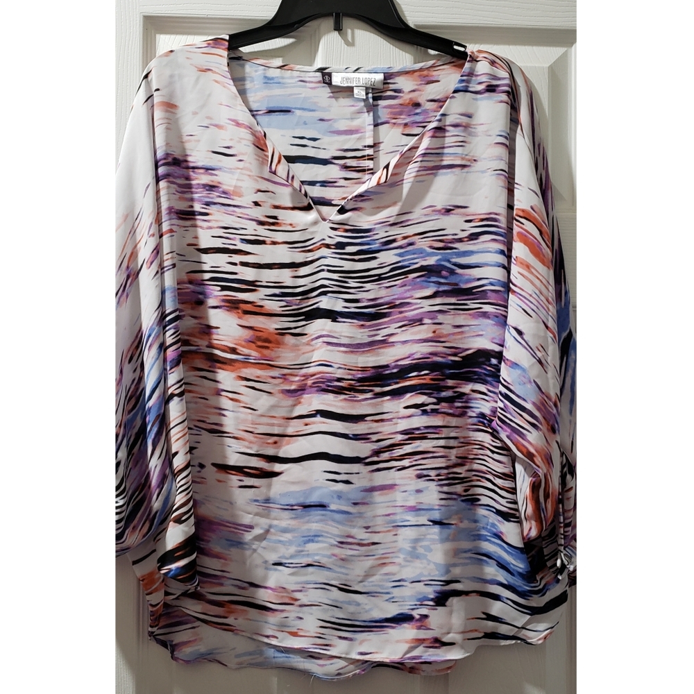 Women's Jennifer Lopez Roll-Tab Drape Front Top